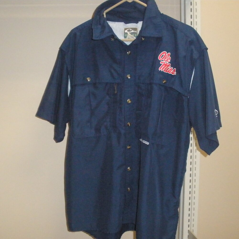 Drake Ole Miss Wingshooter's Shirt Short Sleeve Size M